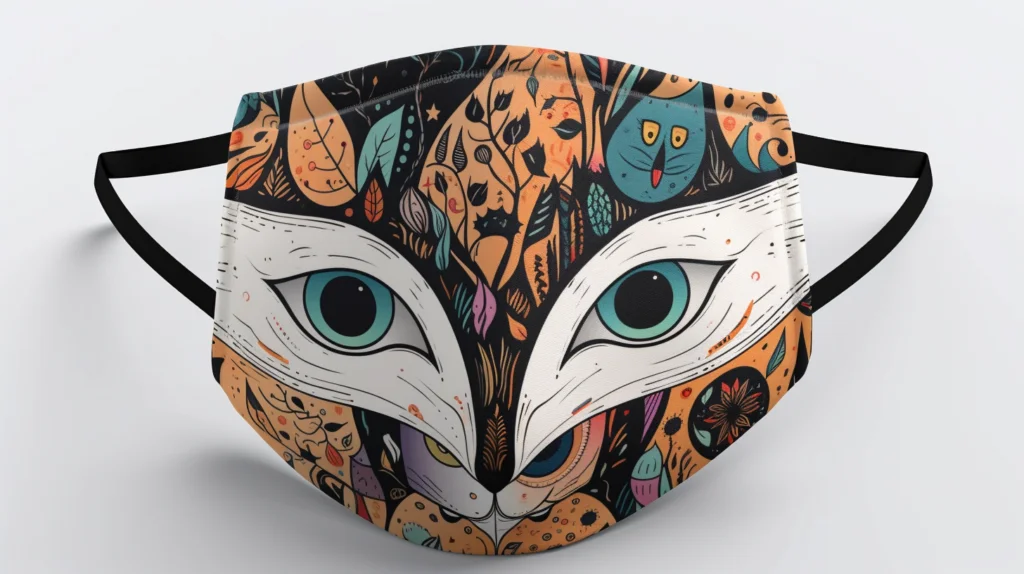 Halloween Themed Face Mask design | Midjourney Prompt