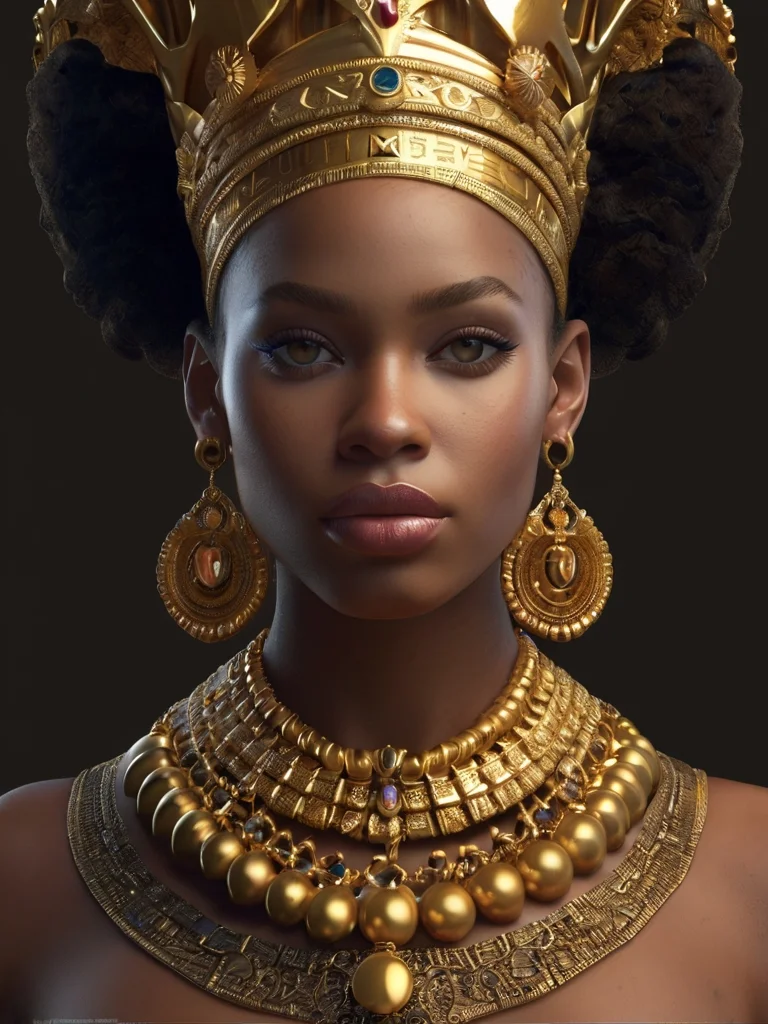 8 Images – Golden Majesty The African Queen | Leonardo AI prompt