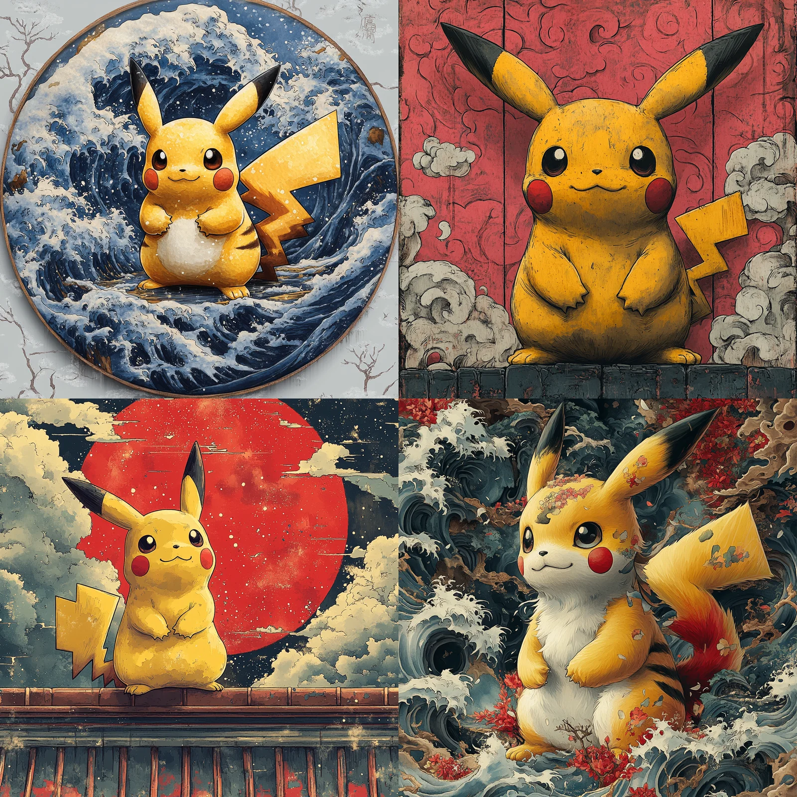 Midjourney Prompt: Bring your favorite Pokémon to life in stunning traditional Japanese art style!